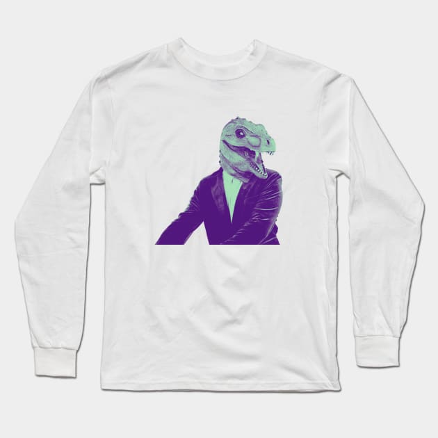 Lizard Head Man Long Sleeve T-Shirt by JunniePL